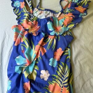 The Children's Place Blue Floral Ruffle Top